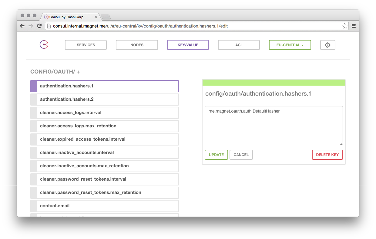 Consul's web UI